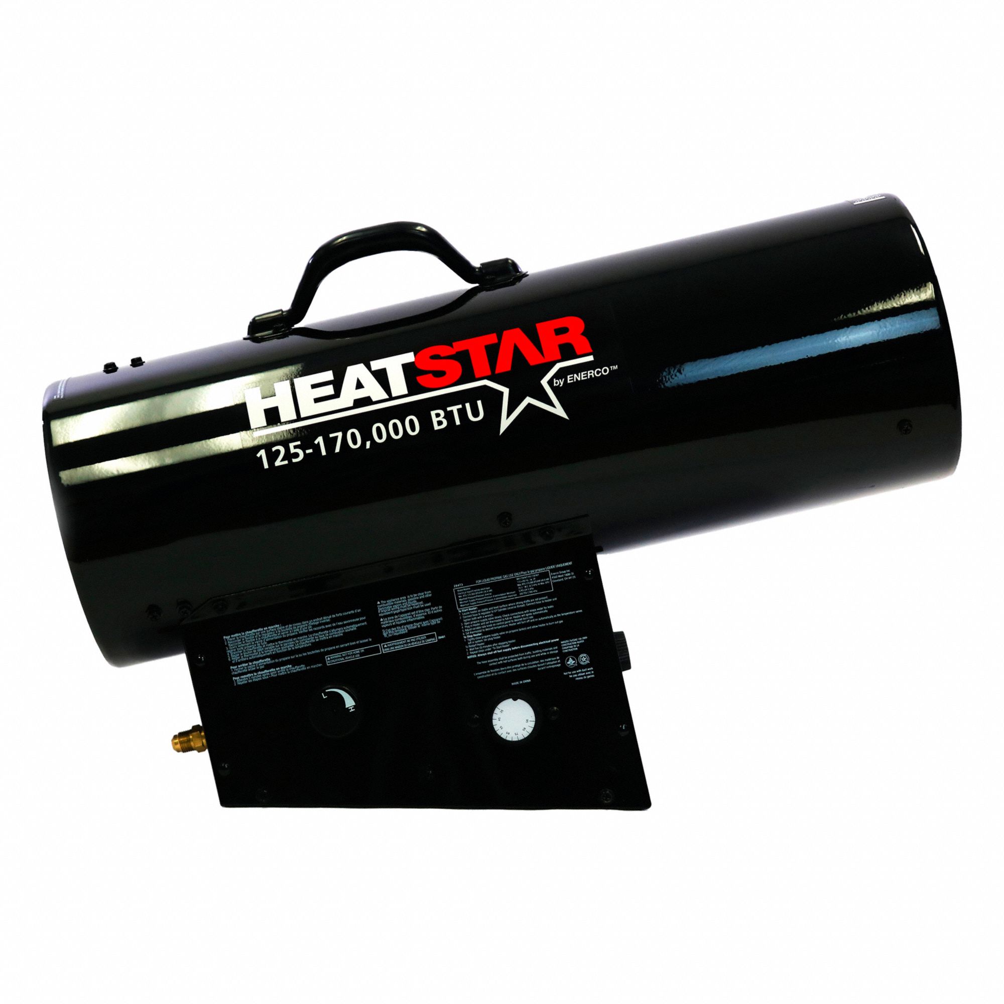 INDUSTRIAL HEATER, HS170FAV, 115V AC, 26½X16½X11½ IN, 60 HZ, STEEL, 450 CFM, 4,000 SQ FT AREA, 170,000 BTUH, INDOOR