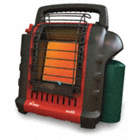 PORTABLE BUDDY HEATER, PROPANE, 9000 BTUH, 200 SQ FT, AUTO LOW OXYGEN SHUT OFF, 15 IN W