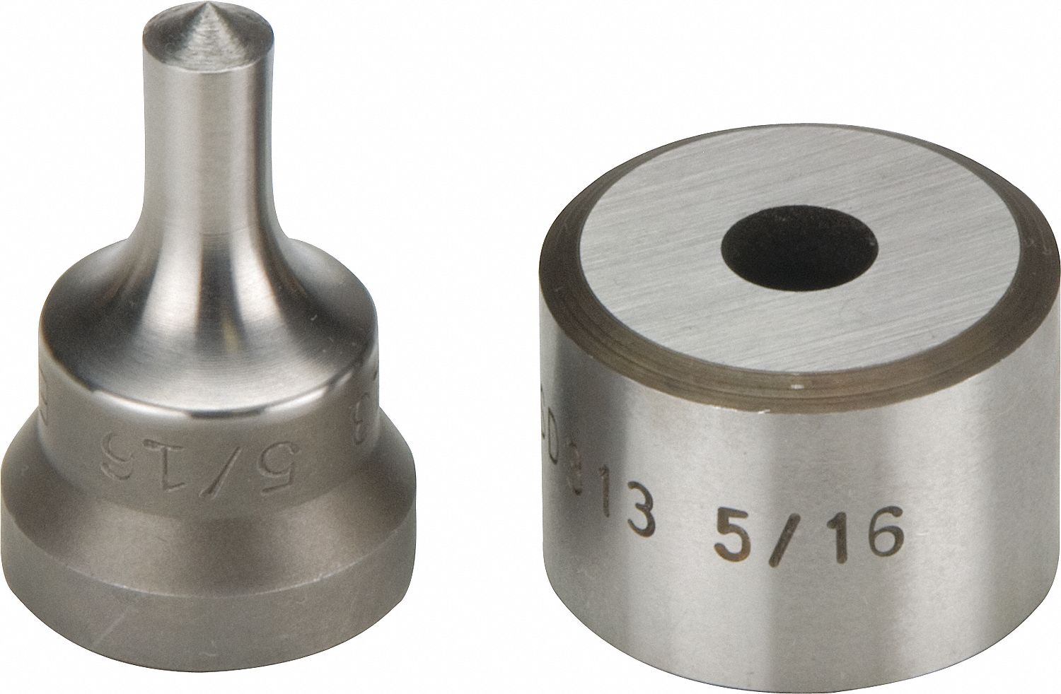 ENSEMBLE POINÇONS ET MATRICES, 0,50/0,31/0,25 PO LAMINÉ À FROID, TROU CERCLE, POUR POINÇONS HYDRAULIQUES