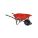 CONTRACTOR WHEELBARROW, HEAVY-DUTY, ORANGE, 6 CU FEET, 64 IN HANDLE, STEEL/PNEUMATIC 4 PLY