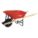 CONTRACTOR WHEELBARROW, HEAVY-DUTY, ORANGE, 6 CU FEET, 64 IN HANDLE, WOOD/PNEUMATIC 4 PLY