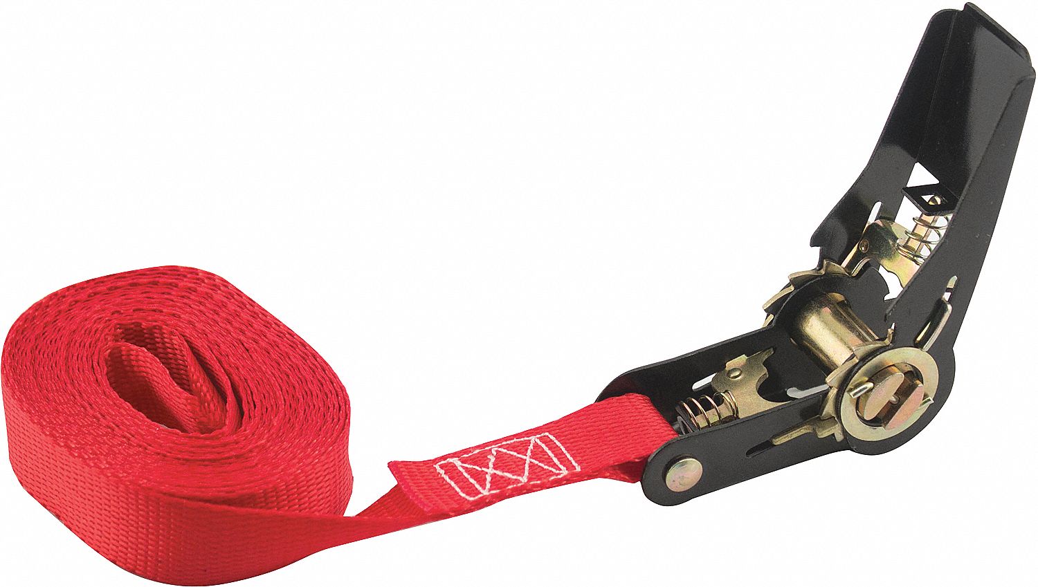 LASHING, RATCHET, LOAD 300 LB, HOOK 1/4 IN, RED, 15 FT X 1 IN