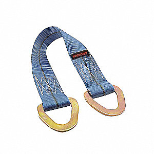 AXLE TIE-DOWN STRAP, WITH V RINGS, FOR TRAILER/AUTO/MACHINERY, BLUE, 24 X 2 IN, NYLON/ZINC