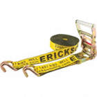 RATCHET STRAP, J-HOOK, SPRING LOADED CLAMP, LOAD 3300 LB, YELLOW/BLACK, 30 FT X 2 IN, POLYESTER