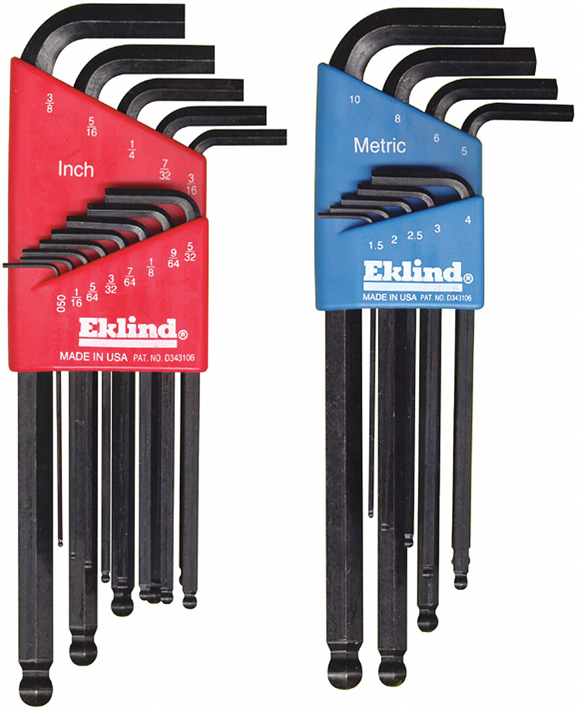 HEX KEY SET BALL END METRIC 9 PC