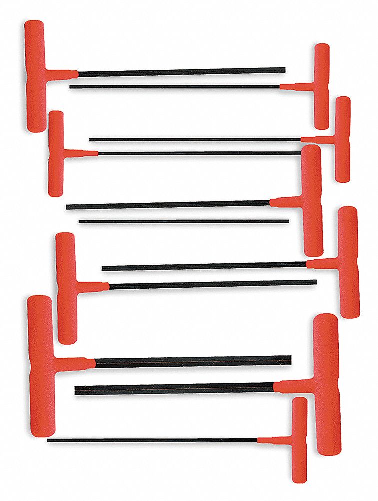 HEX KEY SET T-HANDLE 9 IN 11PC SAE