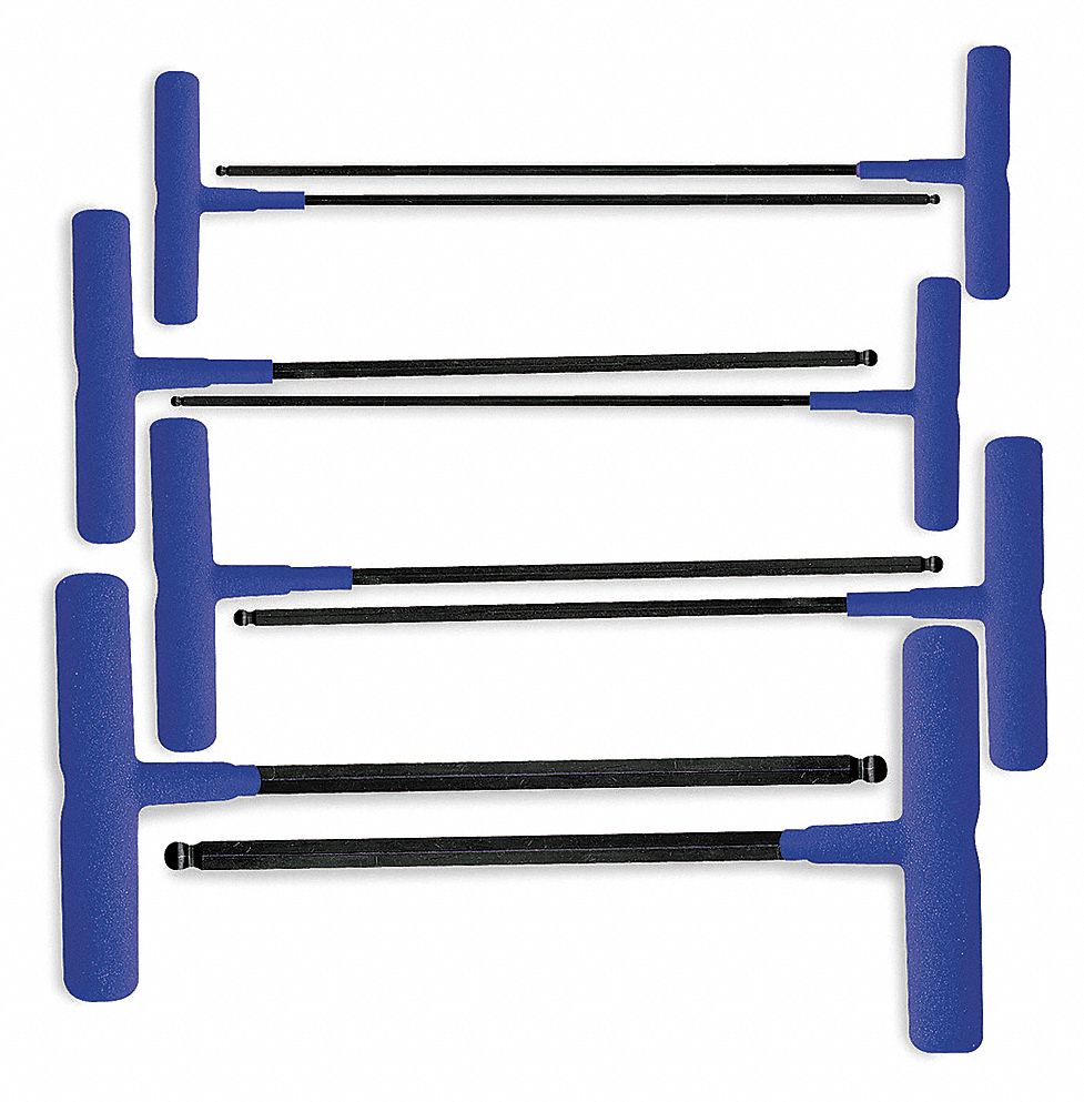 HEX KEY SET BALL T HANDLE 8 PC MTRC