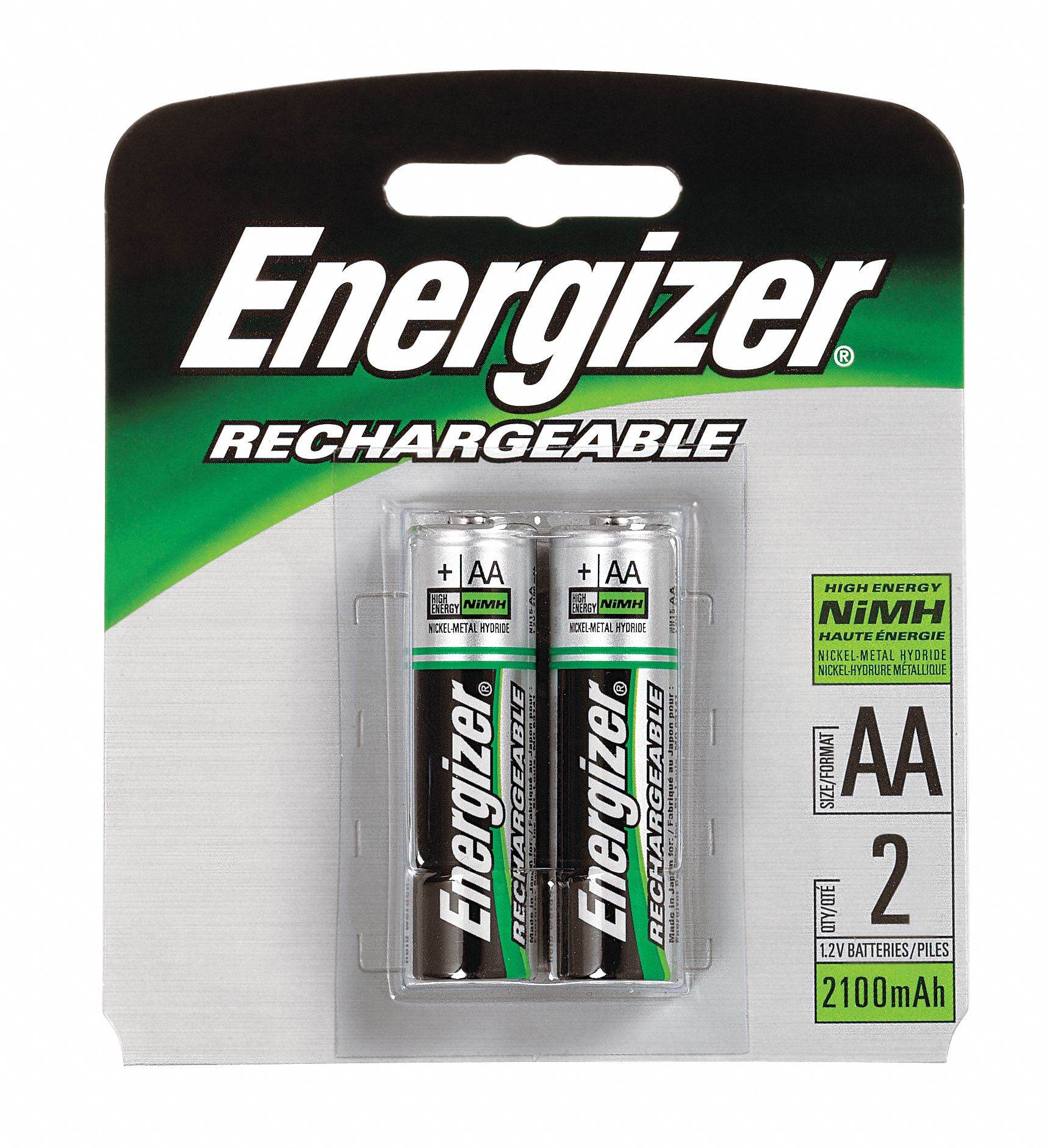 BATTERY RECH NIMH AA 2 /PK