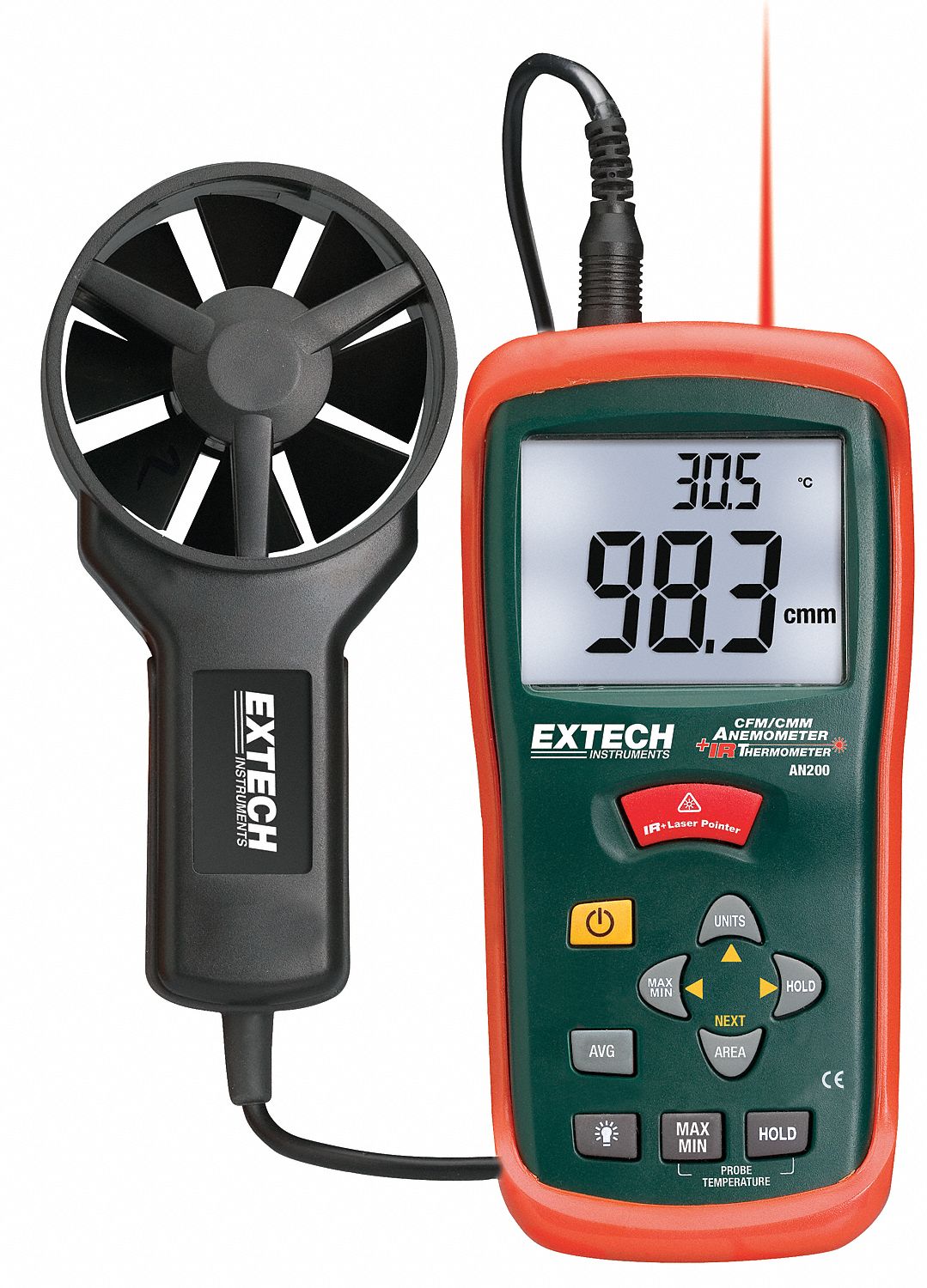 CFM/CMM THERMO-ANEMOMETER + INFRARE