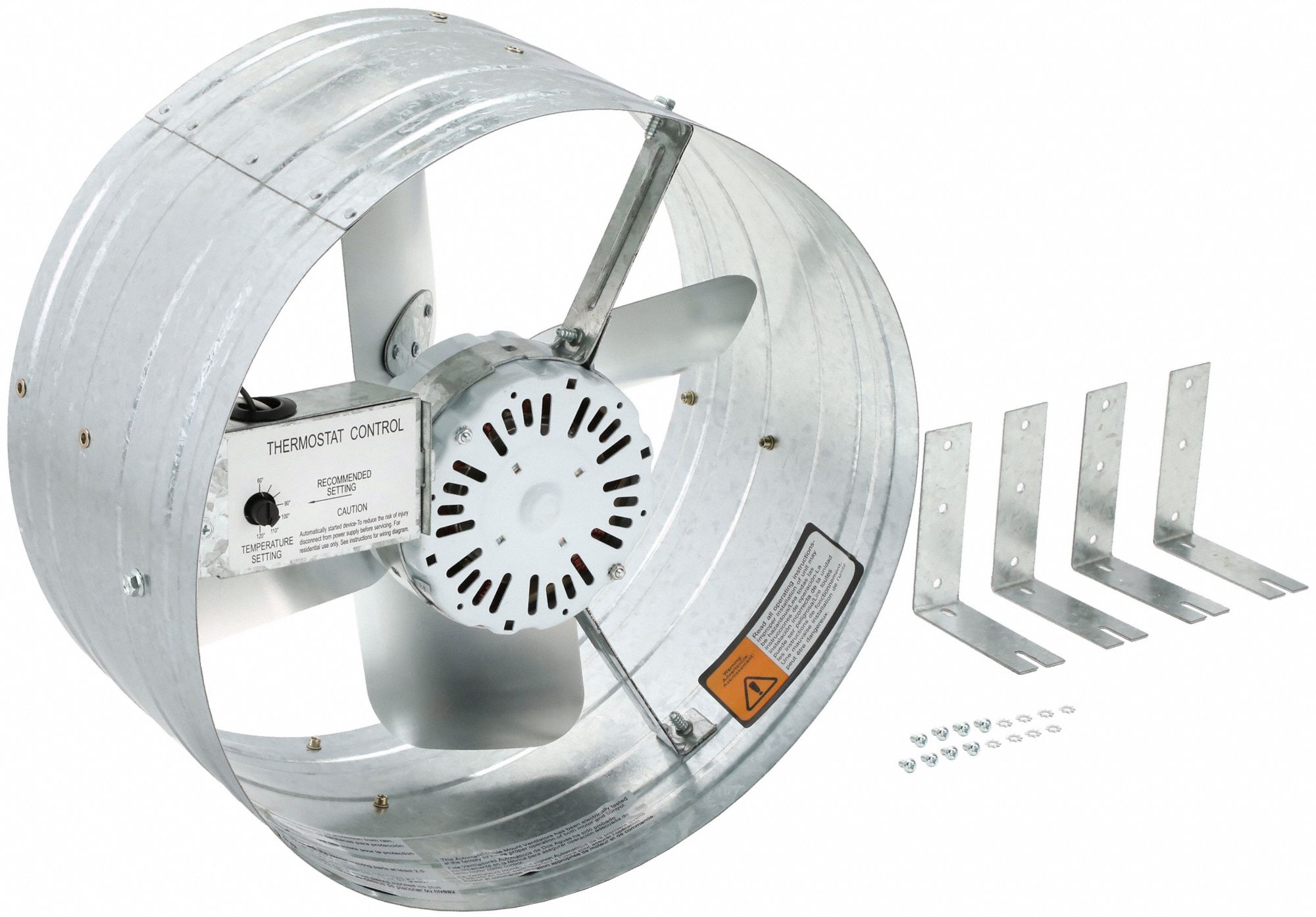 DAYTON Attic Exhaust Fan Gable Mount, Electric Motor, Max. 2,300 sq ft