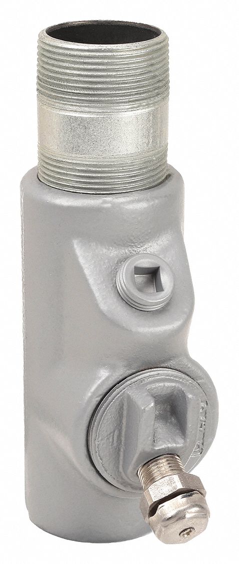 Sealing Fitting with Drain - Vertical: Iron, 1 1/2 in Trade Size, Male, 5 1/2 in Overall Lg