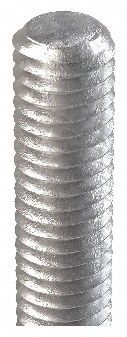 FULLY THREADED ROD, ½"-13 THREAD, STEEL, UNC, GRADE A, HOT DIPPED GALVANIZED, 10 FT OVERALL L