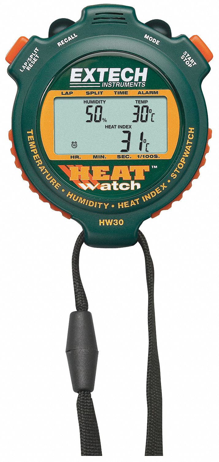EXTECH STOPWATCH HUMIDITY/THERM W/NIST Stopwatches EXTHW30NIST