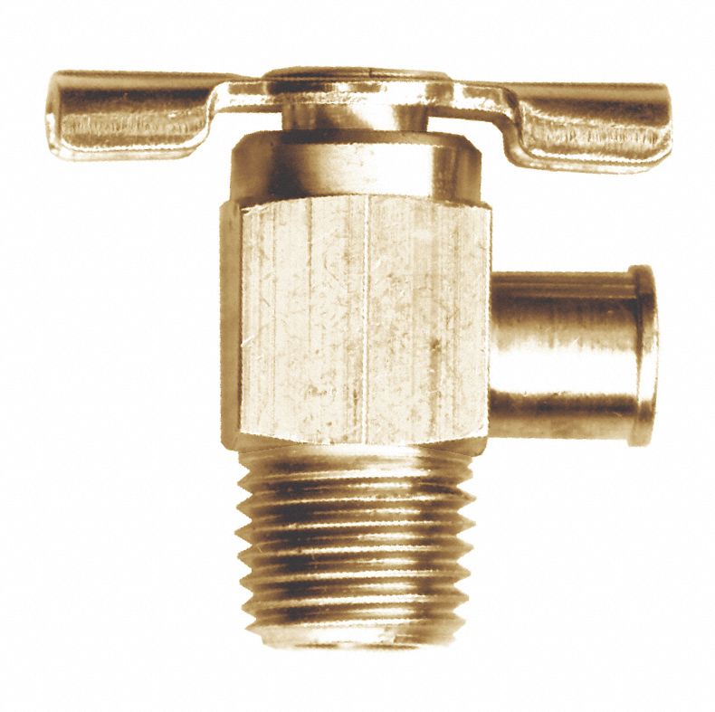 ROBINETS FERMETURE VIDANGE/ROBINETS D'ARRÊT / 90 DEGRÉS A/ BEC, 50LB/PO2 TEMP -40 180, 1/4, LAITON