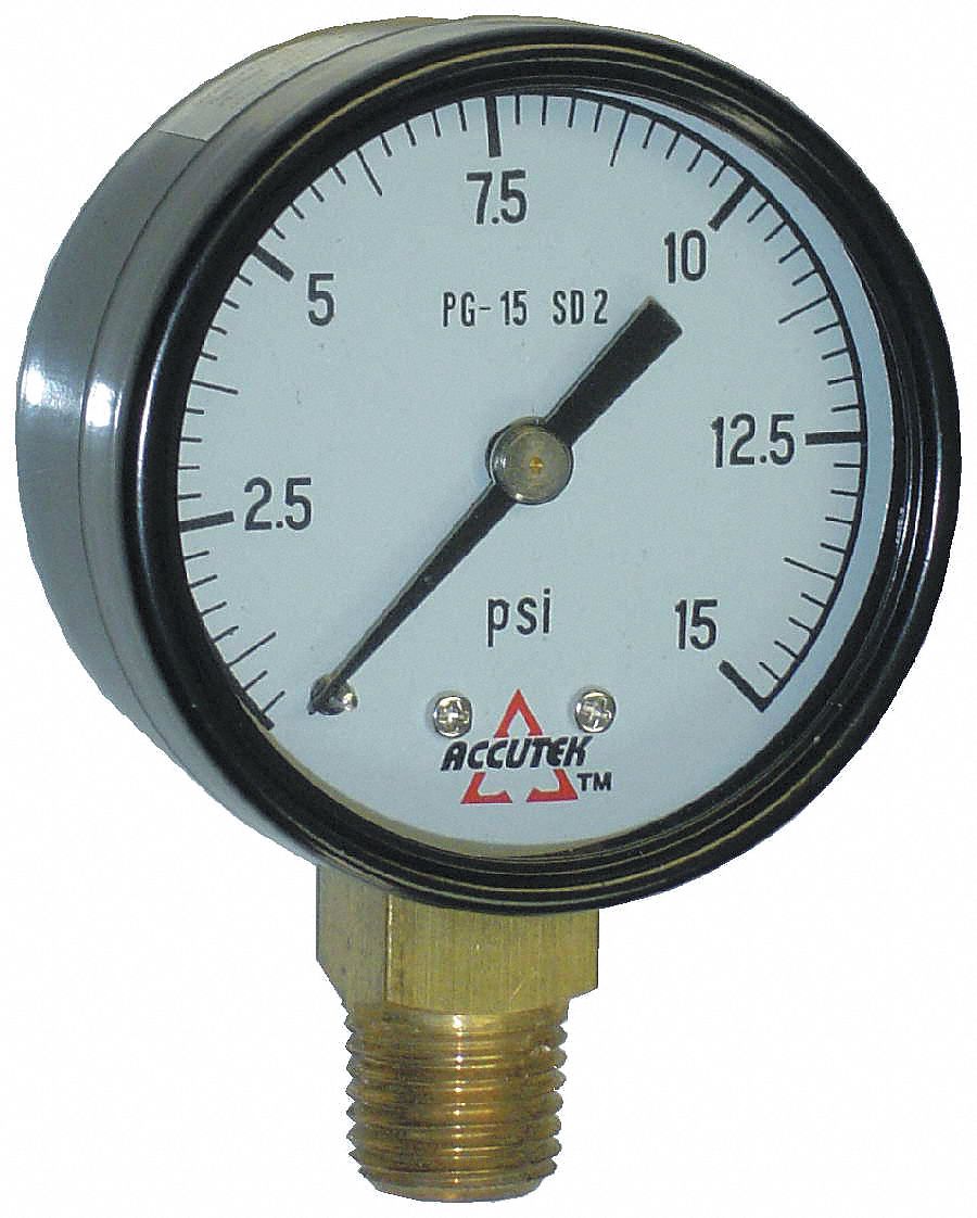 GAUGE STEM MOUNT DRY 2 D 0 TO 15 PSI