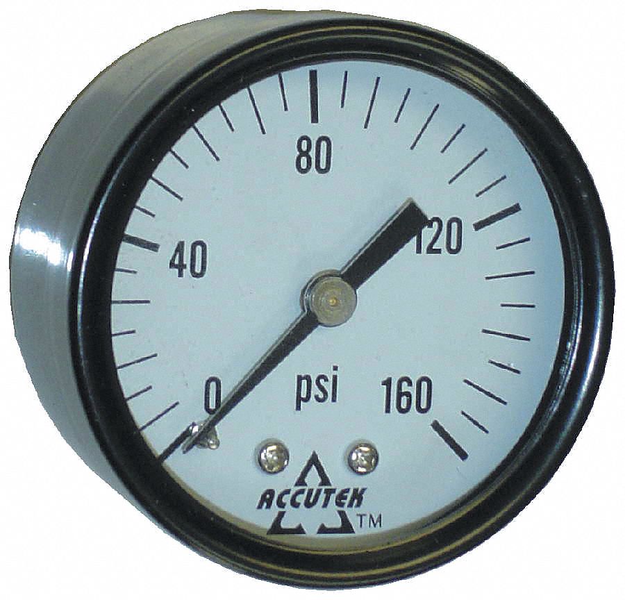 GAUGE CENTRE BACK MOUNT 0 TO 160 PSI