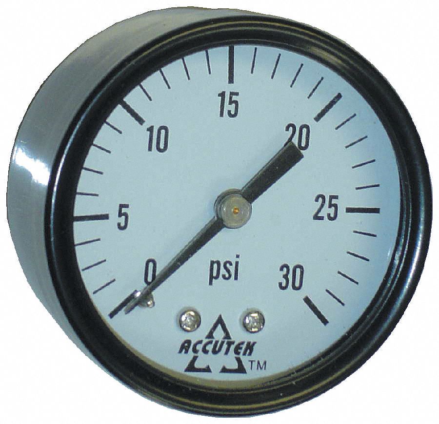 GAUGE CENTRE BACK MOUNT 0 TO 30 PSI