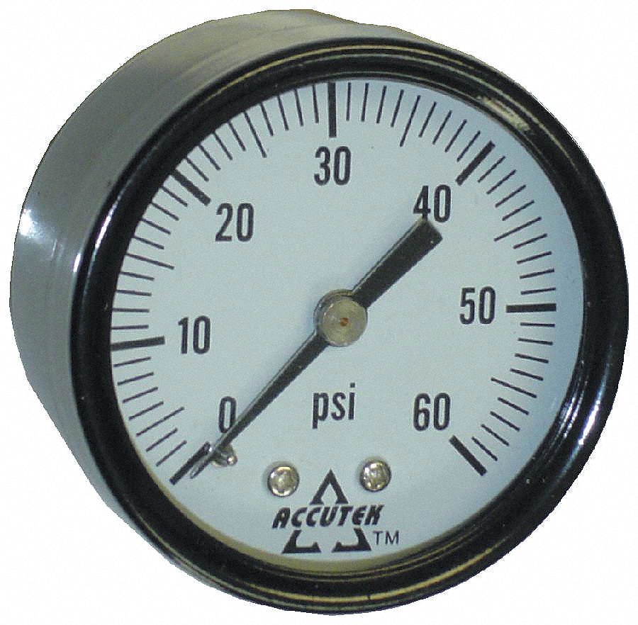 GAUGE CENTRE BACK MOUNT 0 TO 60 PSI