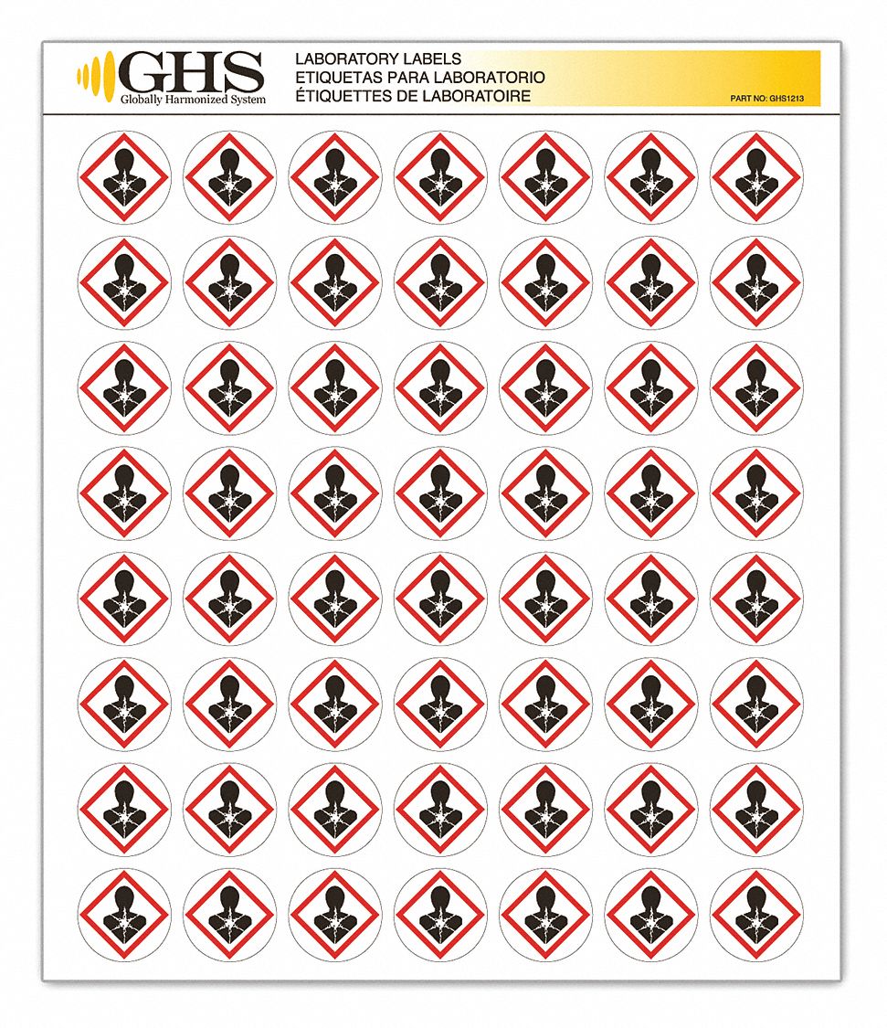 LABEL, HEALTH HAZARD, PAPER, 1 IN DIA HEIGHT, 1 IN DIA WIDTH, 1120 PK