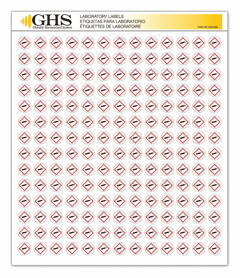 LABEL, GAS CYLINDER PICTOGRAM, &frac12; IN H, &frac12; IN W, 0.0035 IN THICK, ENGLISH, PAPER, 1, 820 PK