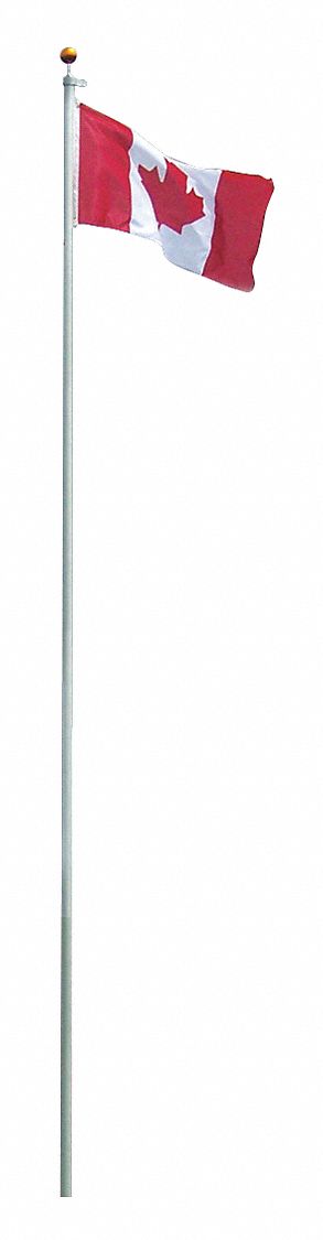 FLAGPOLE W/ TRUCK, SILVER, 24FT X 2 3/8IN, ALUMINUM
