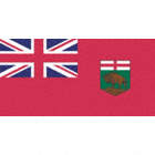 MANITOBA FLAG, HEADER W/ 2 GROMMETS, RED, 36IN X 72IN, DURAKNIT