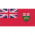 ONTARIO FLAG, HEADER W/ 2 GROMMETS, RED, 36IN X 72IN, DURAKNIT