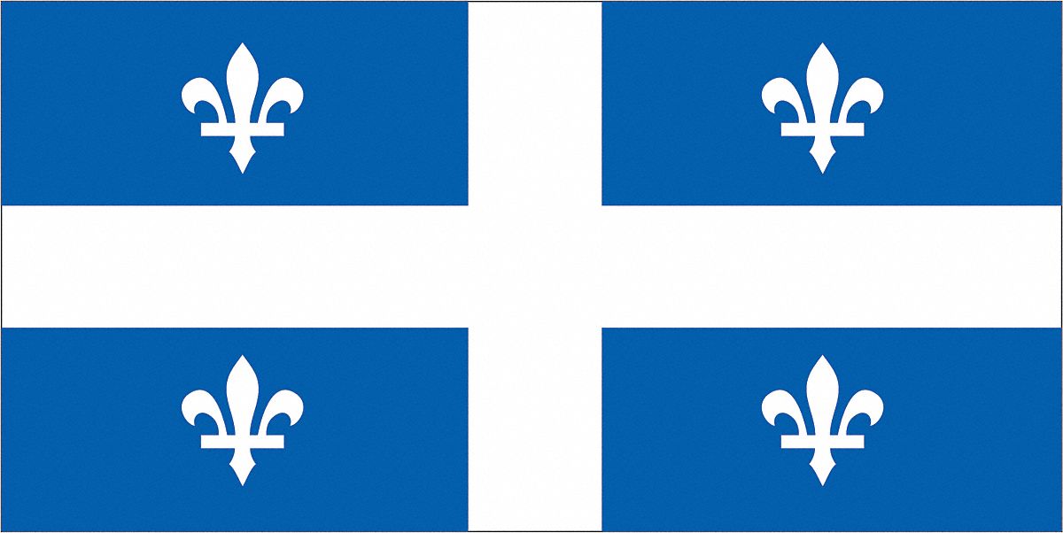 FLAGS UNLIMITED QUEBEC FLAG, HEADER W/ 2 GROMMETS, BLUE/WHITE, 36IN X ...