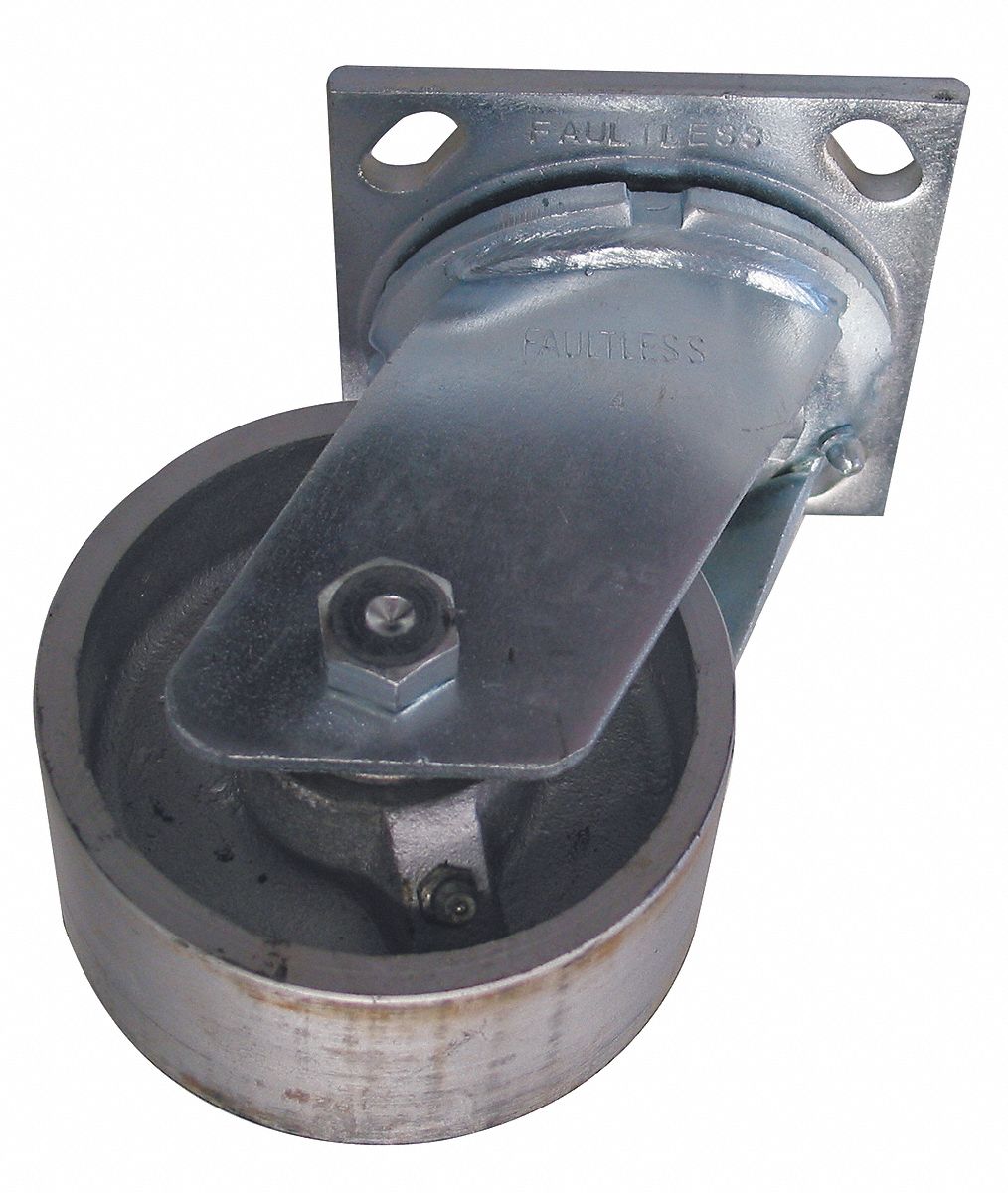 SWIVEL CASTER, 700 LB CAPACITY, 4 IN WHEEL, SEMI STEEL/PE/ZINC