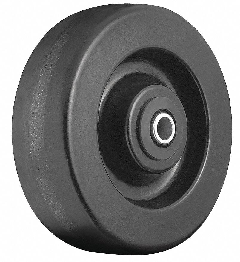 WHEEL, 4 IN, CAST IRON/POLYURETHANE/PHENOLIC, 800 LB LOAD RATING