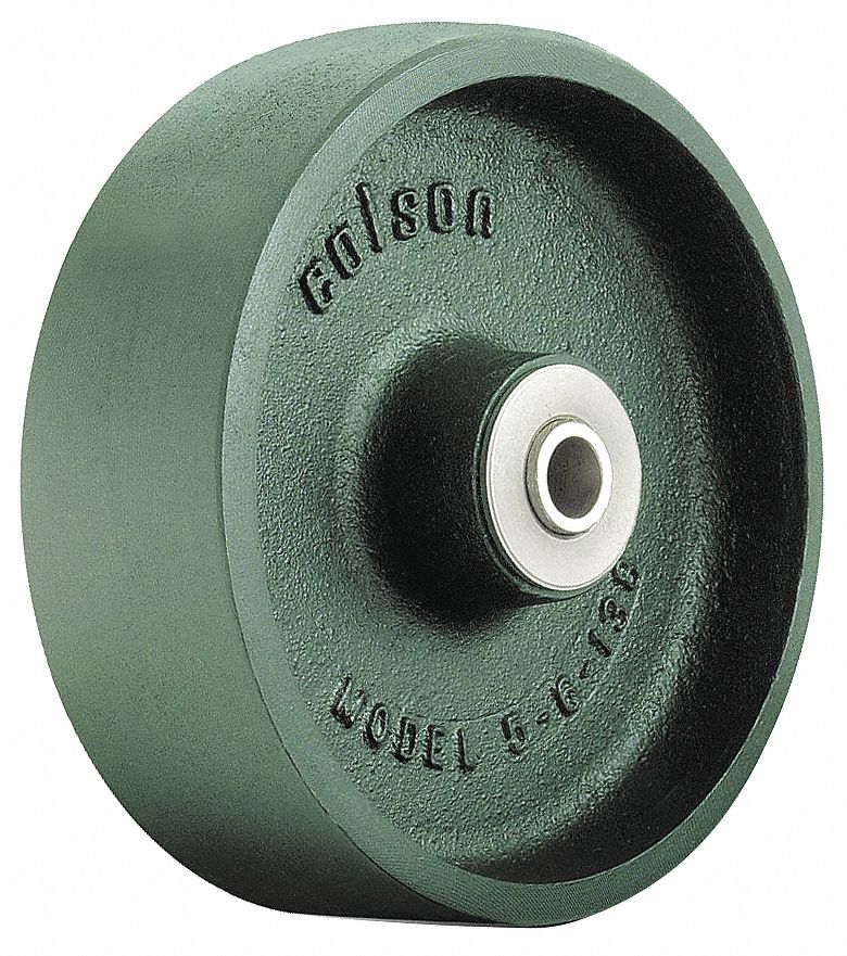 WHEEL, 1500 LB LOAD RATING. ROLLER BEARING, 6 IN, CAST IRON