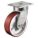 CASTER, SWIVEL/SINGLE BALL RACEWAY/RIGID, 1500 LBS LOAD CAP, 2 IN X 8 IN, ZINC/URETHANE
