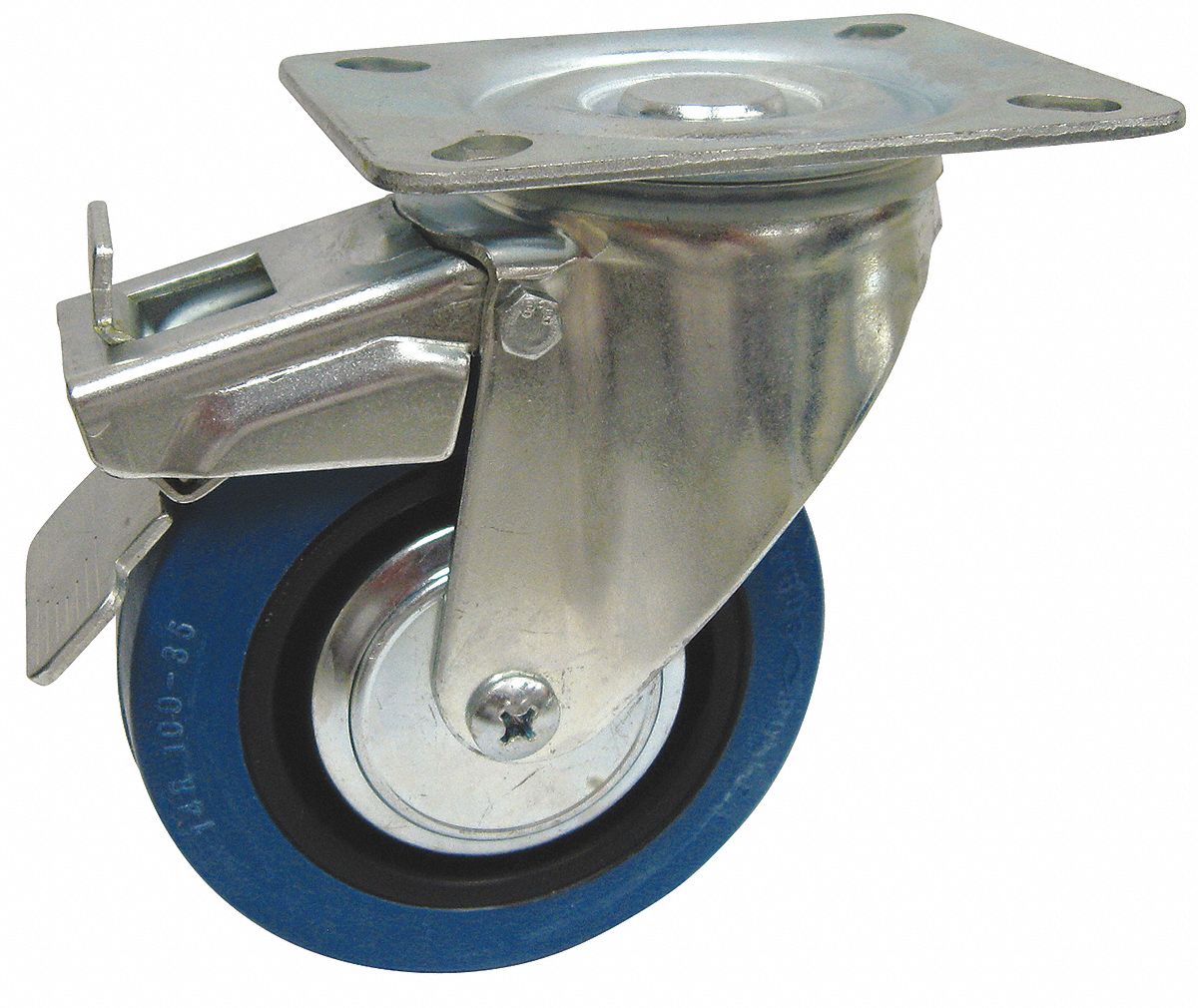 FAULTLESS CASTER DYNATRED SWIVEL BLUE 4IN - Plate Casters ...