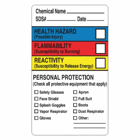 ROLL PRODUCTS Label, Chemical Name______ SDS#______ Date______, Sign ...