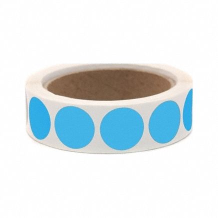Inventory Label: 1 in Dia, Blue, Circle, Coated Litho, Indoor, No Text, 1, 000 PK