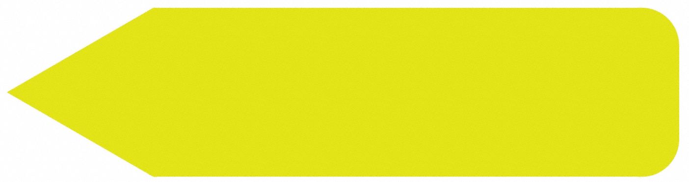 Inventory Label: 4 in Wd, 1 1/4 in Ht, Yellow, Flag, Polyester, Indoor, No Text