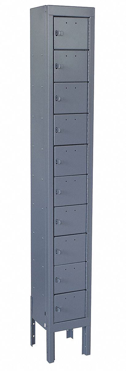 10Y618 - Cell Phone Locker 1 Wide 10 High Gray