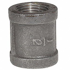 COUPLING, CLASS 150, BLACK, 1-1/4 IN NPT, MALLEABLE IRON