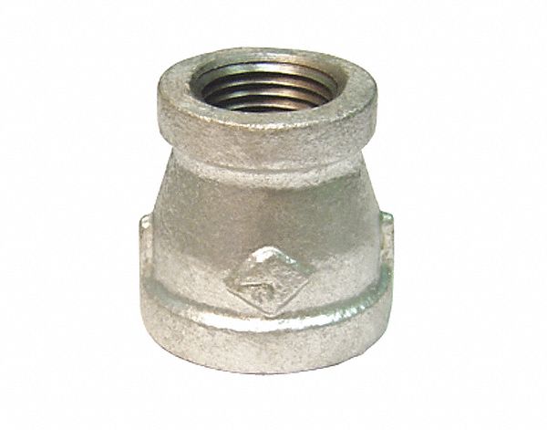 REDUCER, CLASS 150, 1-1/2 X 1/2 IN NPT, BLACK, MALLEABLE IRON