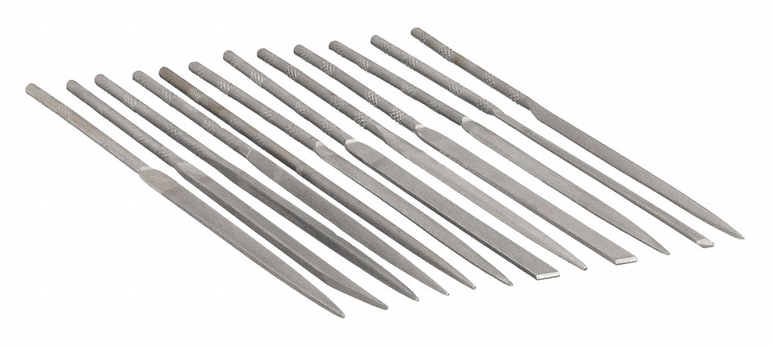 NEEDLE FILE SET,2 CUT,5.6 IN,12 PC