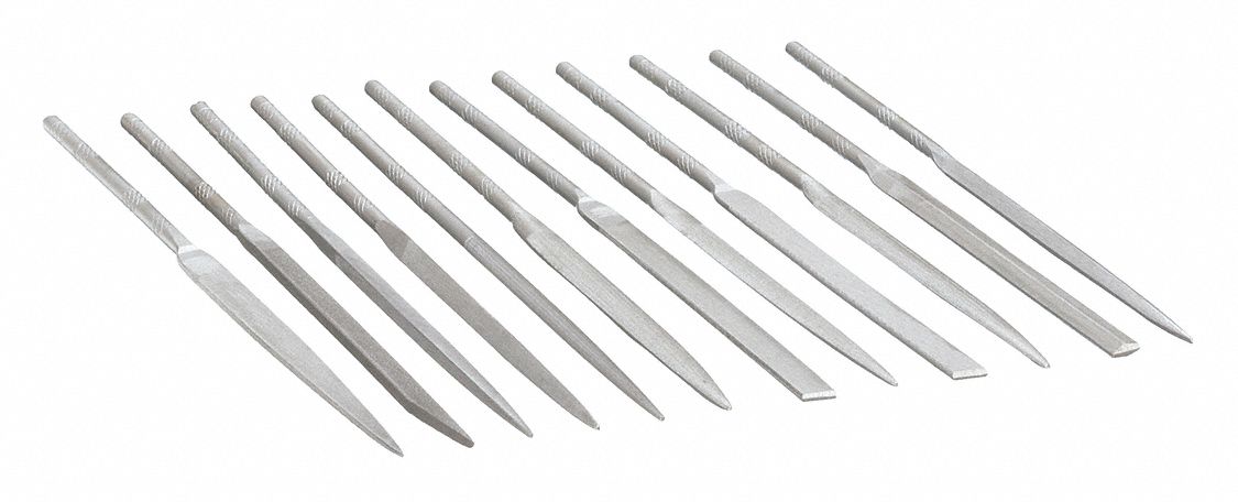 Needle File Set: Barrette/Crossing/Half Round/Knife/Rectangular/Round/Slitting/Square/Triangular