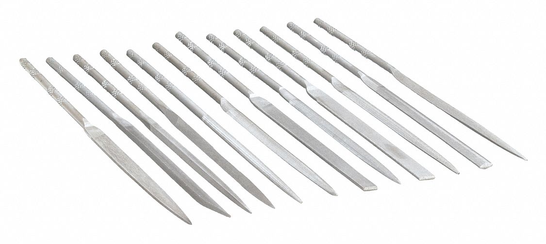 Needle File Set: Barrette/Crossing/Half Round/Knife/Rectangular/Round/Slitting/Square/Triangular
