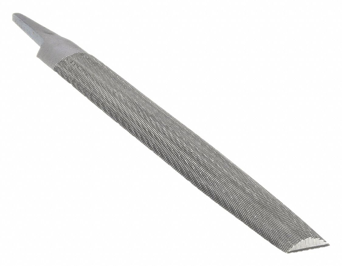 HALF ROUND FILE, DOUBLE-CUT, SAFE EDGE CUT, SMOOTH CUT, 10 IN L WITHOUT TANG, 1 IN W, 10Z691