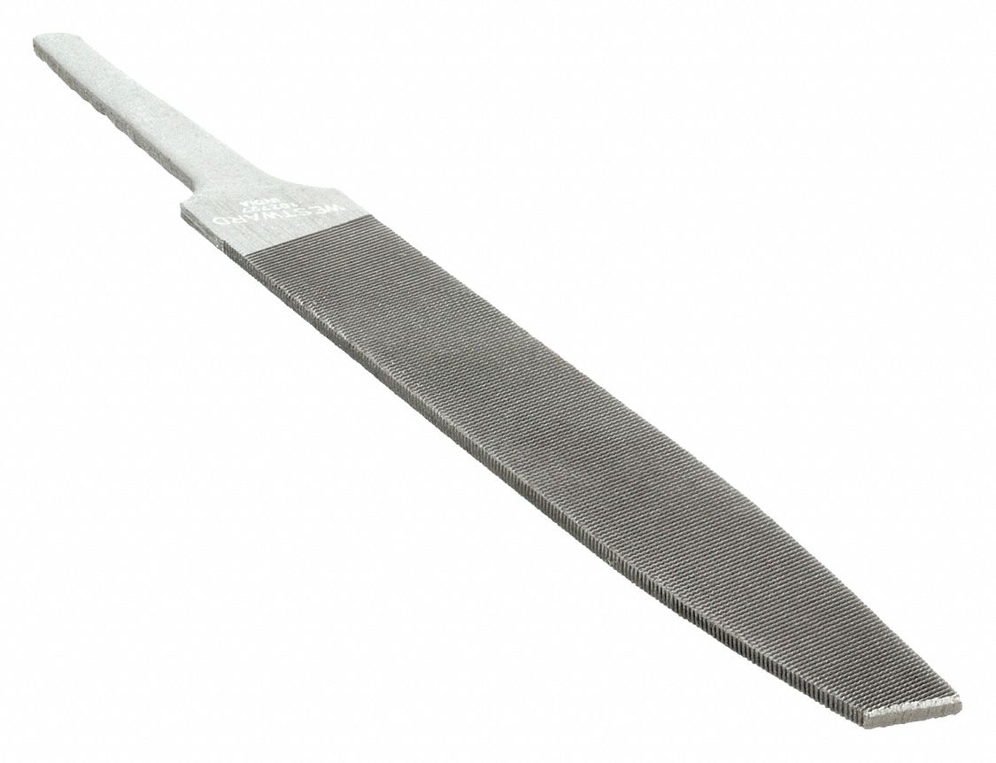 WARDING FILE, DOUBLE-CUT, SINGLE EDGE CUT, BASTARD CUT, 4 IN L WITHOUT TANG, ½ IN W, NATURAL