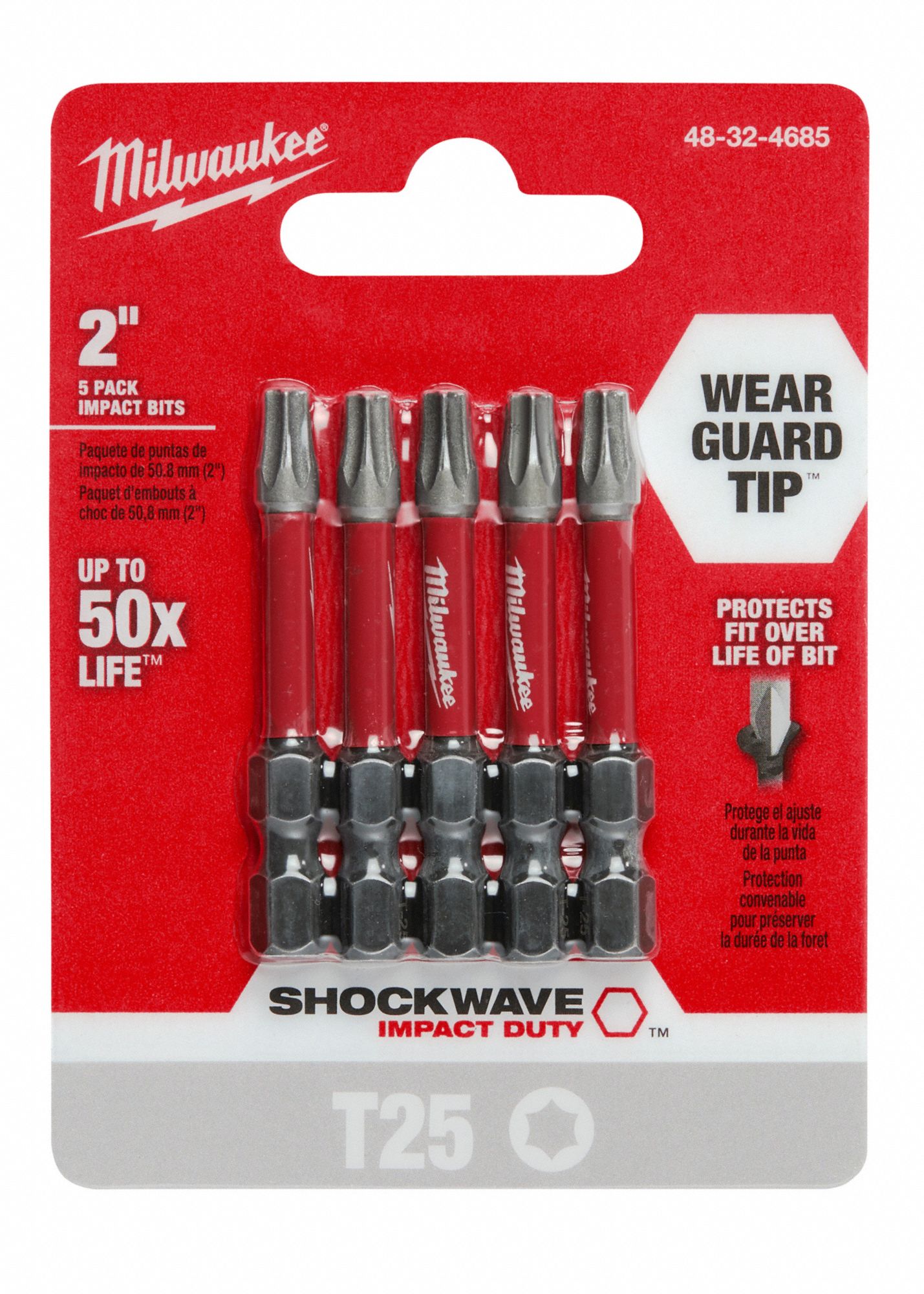 MILWAUKEE Torx(R) Impact Power Bit, 1/4 in Hex, PK 5 10Z7754832