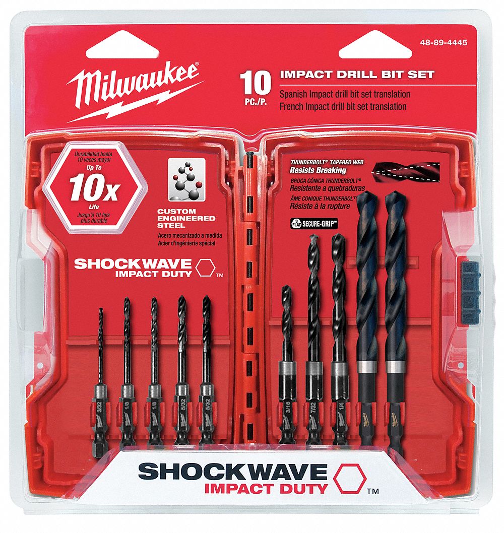 Impact Drill Bit Set, 135° Grainger