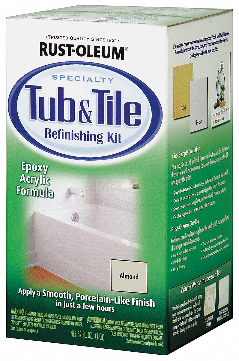 RUSTOLEUM, Almond, Epoxy Acrylic, Tub and Tile Refreshing Kit 10Z876