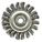 BROSSE MÉTALLIQUE CIRCULAIRE NŒUDS TORSADES, 20 000 TR/MIN, ARBRE FILETÉ, 4PO, FIL 0.020PO, ACIER