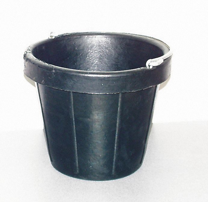 PAIL, HEAVY-DUTY, LD CAP 12 QT, BLACK, 13.25 X 13.25 X 27.25 X 11.125 IN, RUBBER/SS