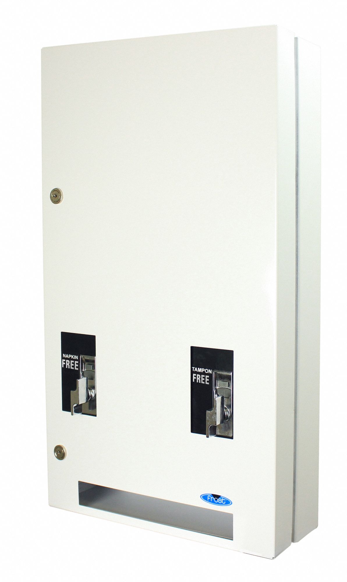 SANITARY PRODUCT DISPENSER, DOUBLE, WHITE, 10 3/4 X 31 1/4 X 5 1/2 IN, ENAMEL